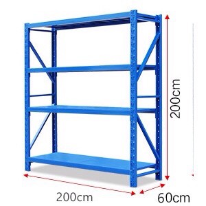 ชั้นวางสินค้าอเนกประสงค์ 4 ชั้น 300 kg. สีน้ำเงิน ขนาด 200*200*60